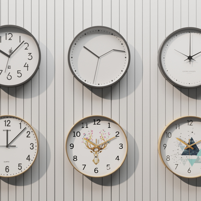  现代钟表挂钟su模型 