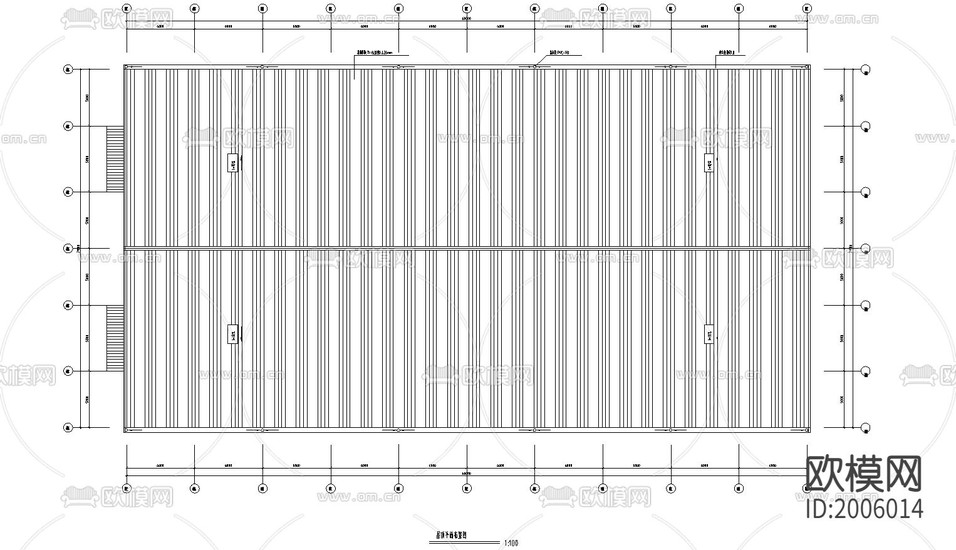 某公司60米X32.6米钢结构CAD施工图下载(渲染图3)