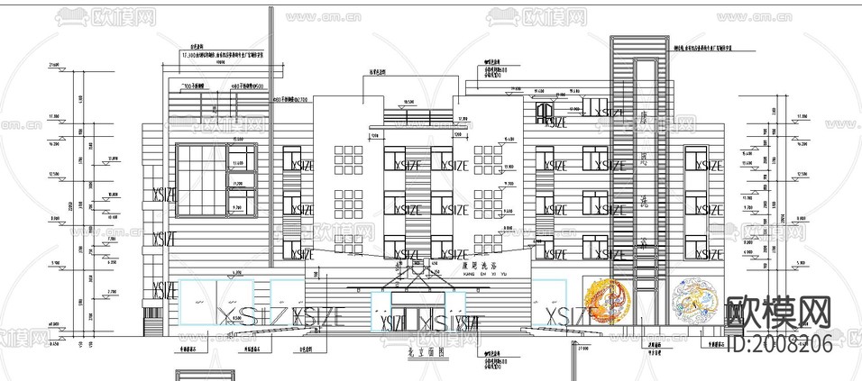 酒店建筑cad施工圖下載(渲染圖1)
