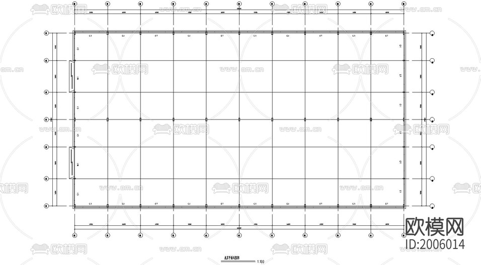 某公司60米X32.6米钢结构CAD施工图下载(渲染图2)