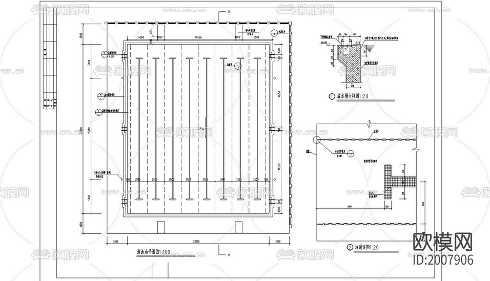某俱乐部游泳池cad施工图下载(渲染图2)