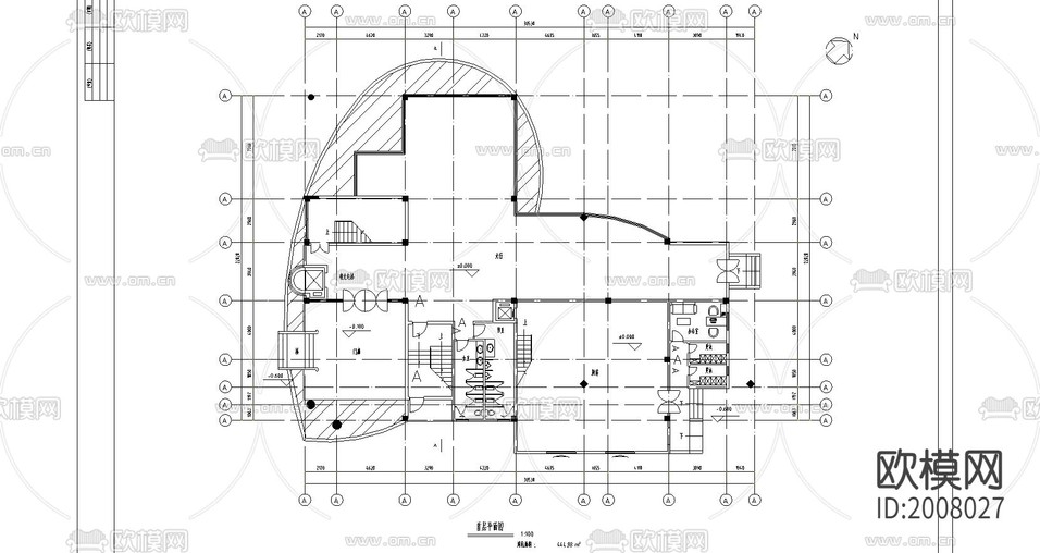 餐廳建筑cad施工圖下載(渲染圖2)