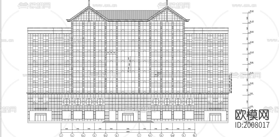 酒店建筑cad施工圖下載(渲染圖1)