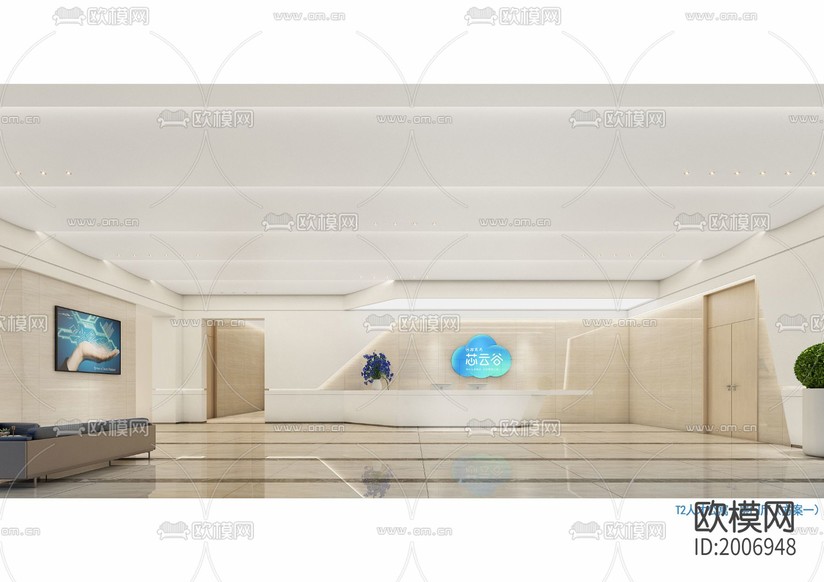 某公寓大堂公区CAD施工图下载(渲染图9)