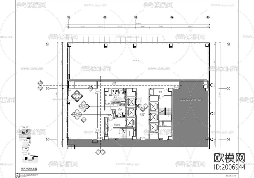 某辦公樓大堂CAD施工圖+效果圖下載(渲染圖4)