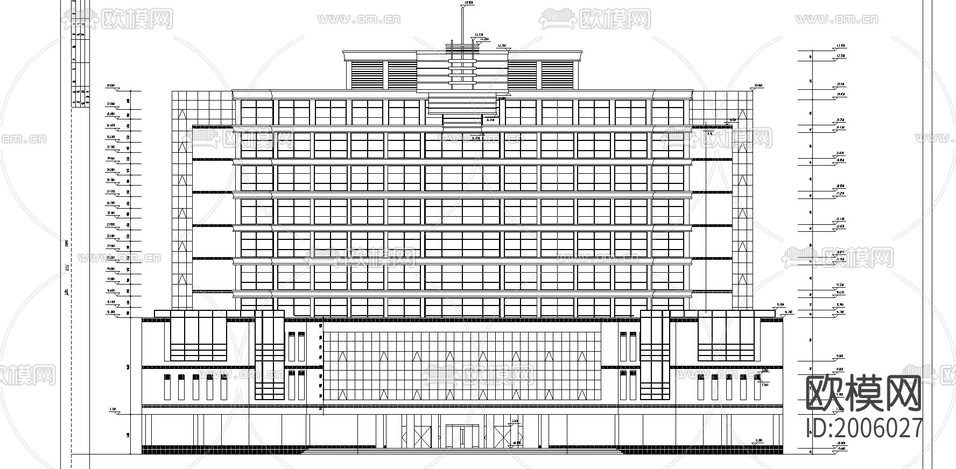 高檔酒店建筑CAD施工圖下載(渲染圖1)