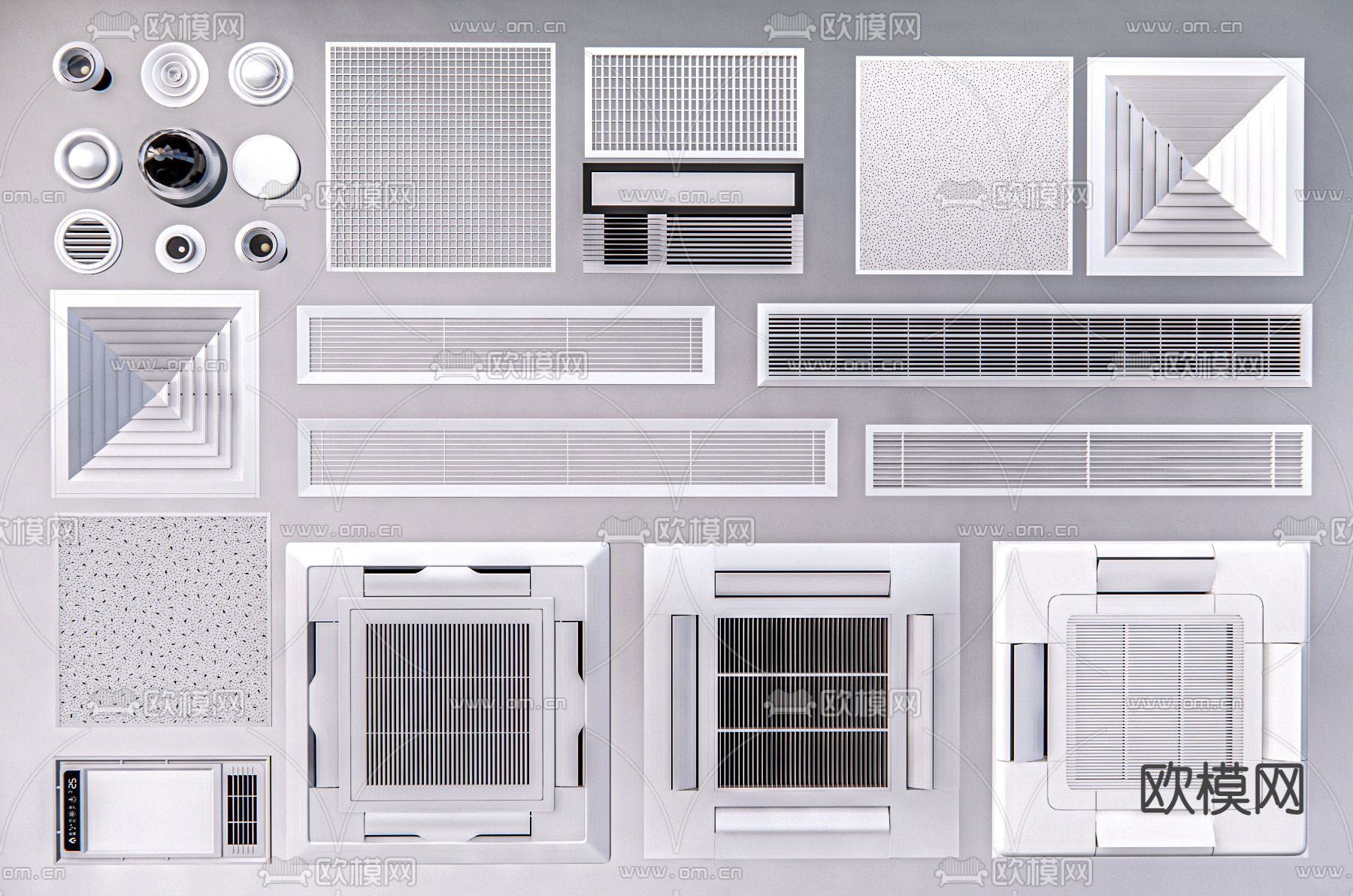 现代空调出风口su模型下载（渲染图1）