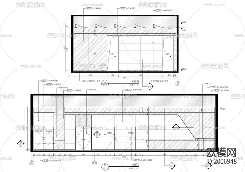某公寓大堂公区CAD施工图下载(渲染图4)