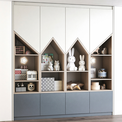  现代儿童储物柜su模型 