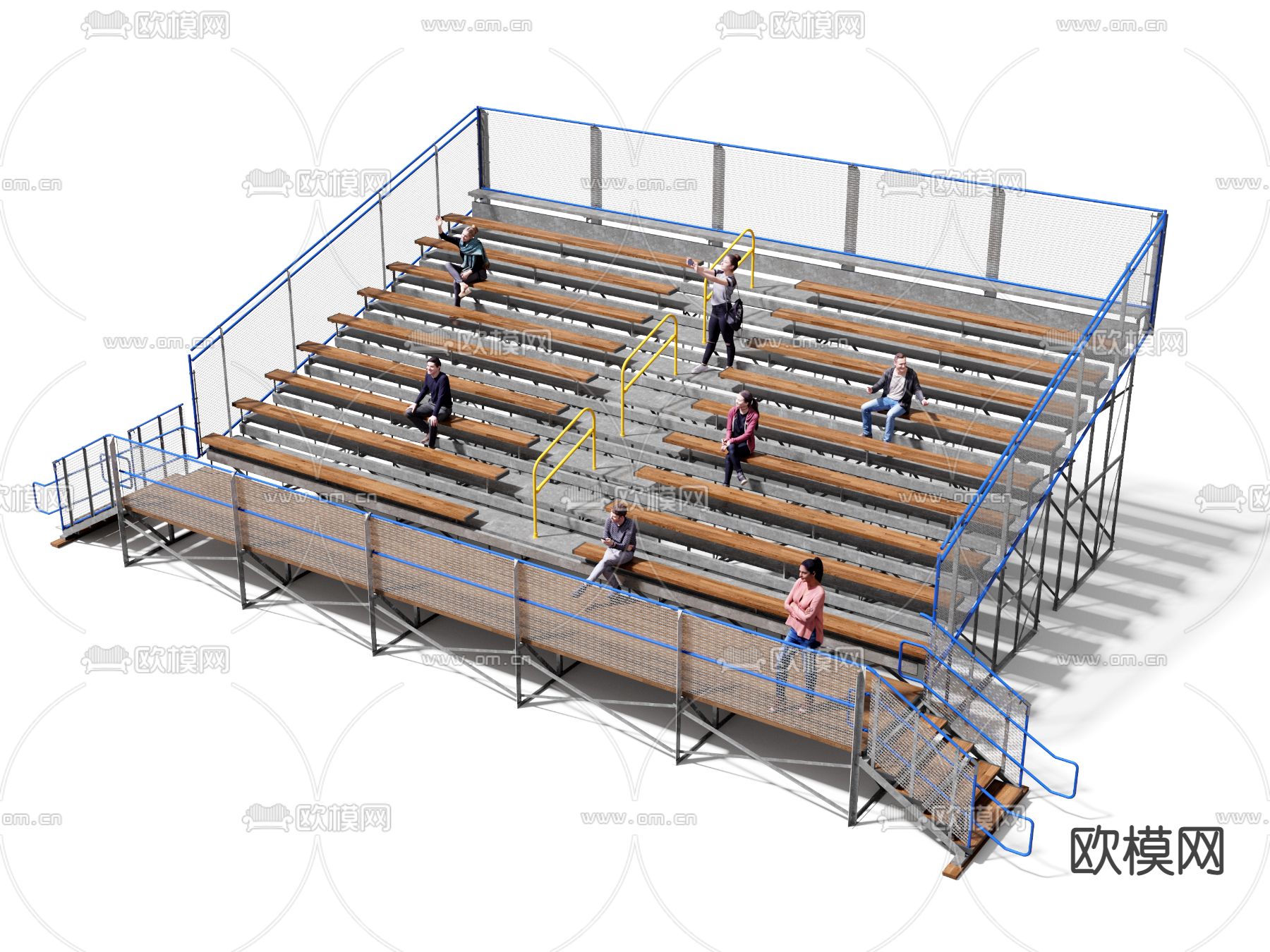 现代体育场看台座椅3d模型下载（渲染图2）