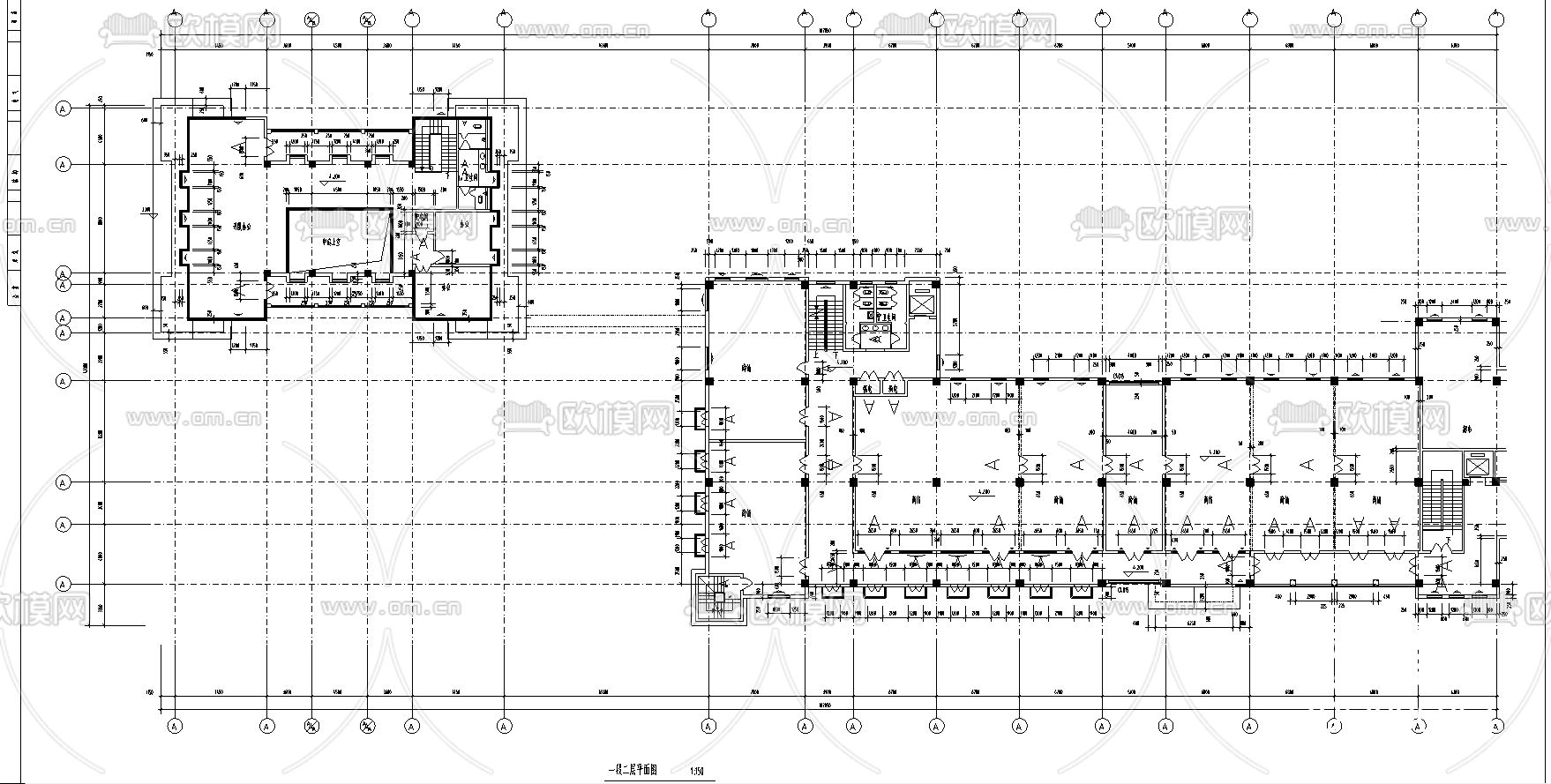 商业楼建筑CAD施工图下载（渲染图3）