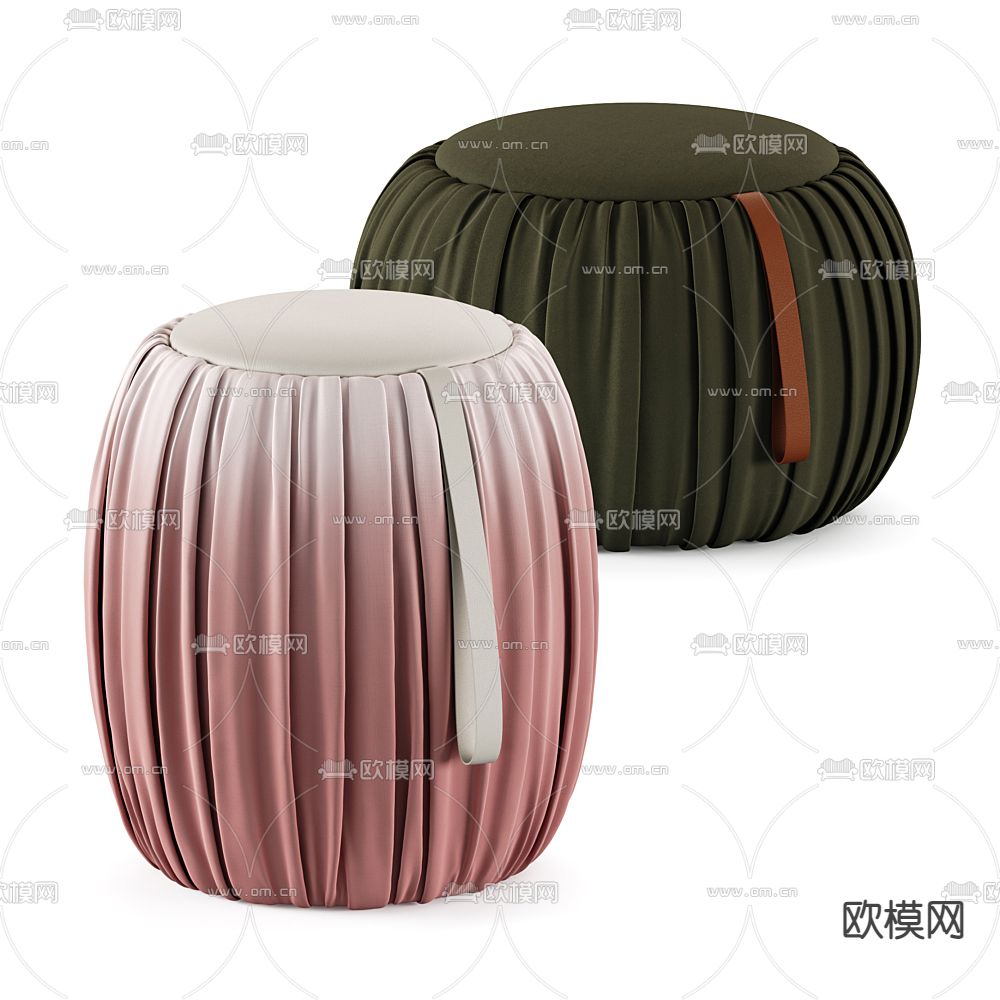 现代布艺沙发凳3d模型下载