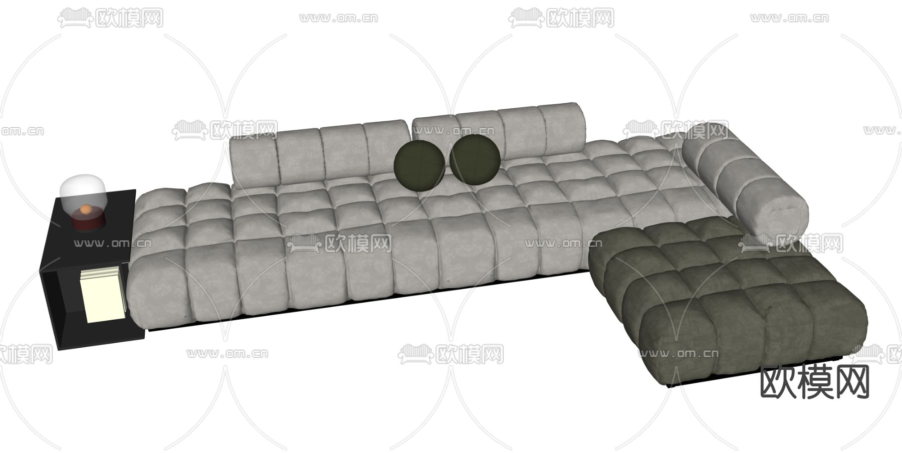 现代转角沙发su模型下载（渲染图2）