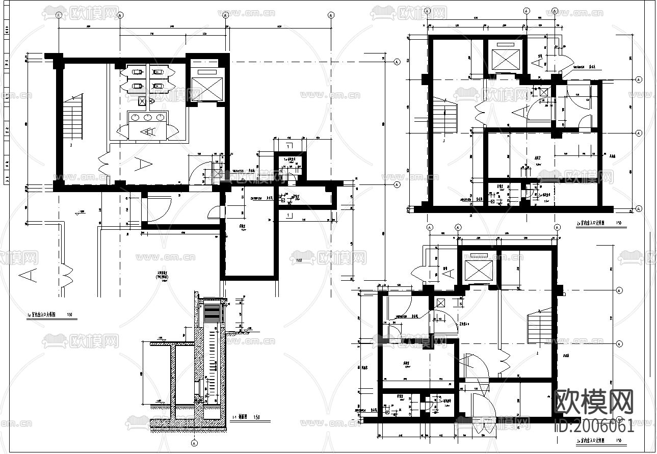 商业楼建筑CAD施工图下载（渲染图2）