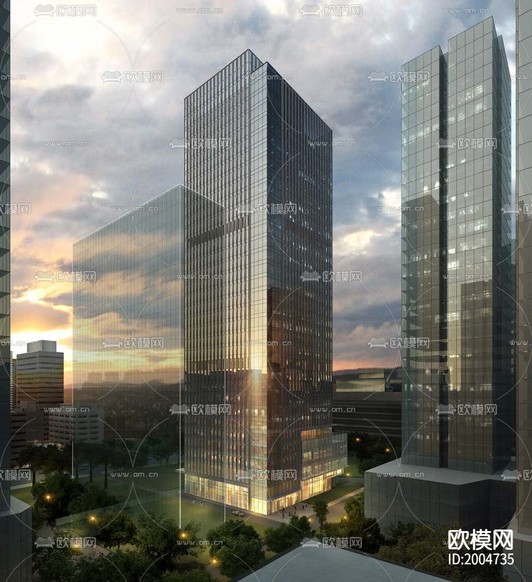 廣田總部大廈建筑cad施工圖下載(渲染圖1)
