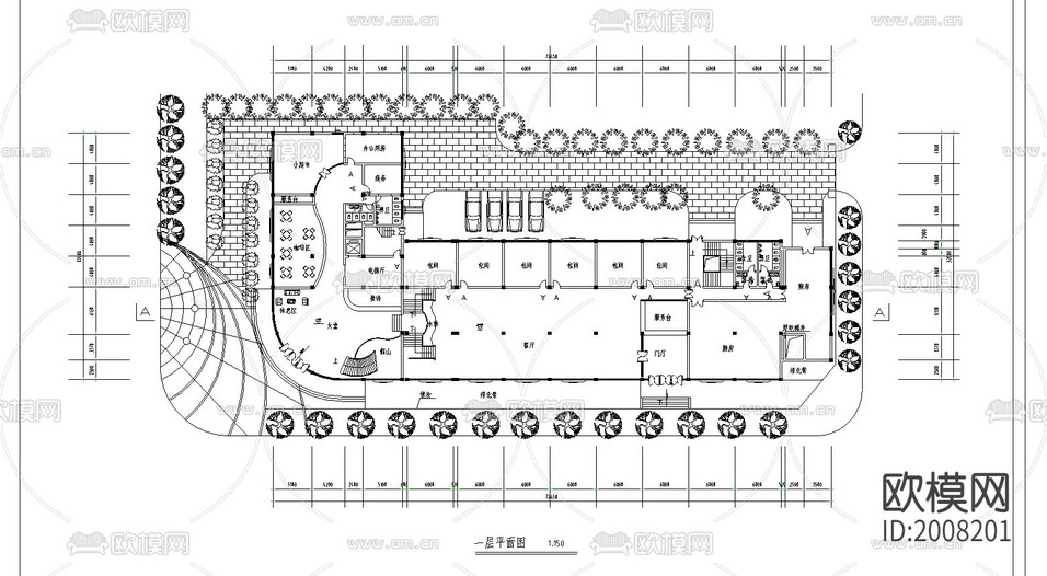 酒店建筑cad施工圖下載(渲染圖2)