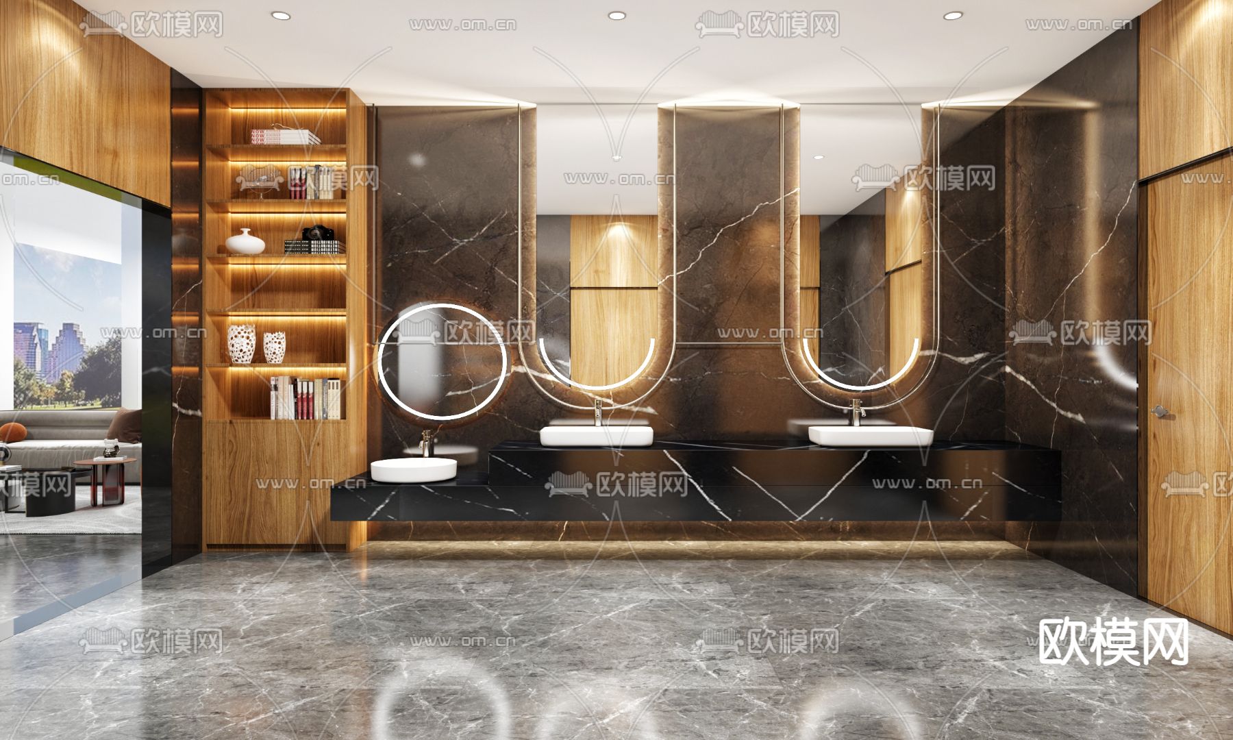 现代公共卫生间3d模型下载