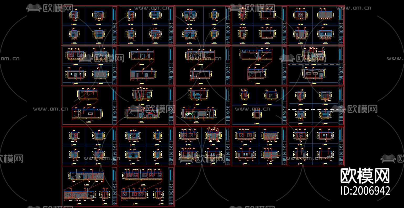 1200㎡办公室CAD施工图+效果图下载（渲染图6）