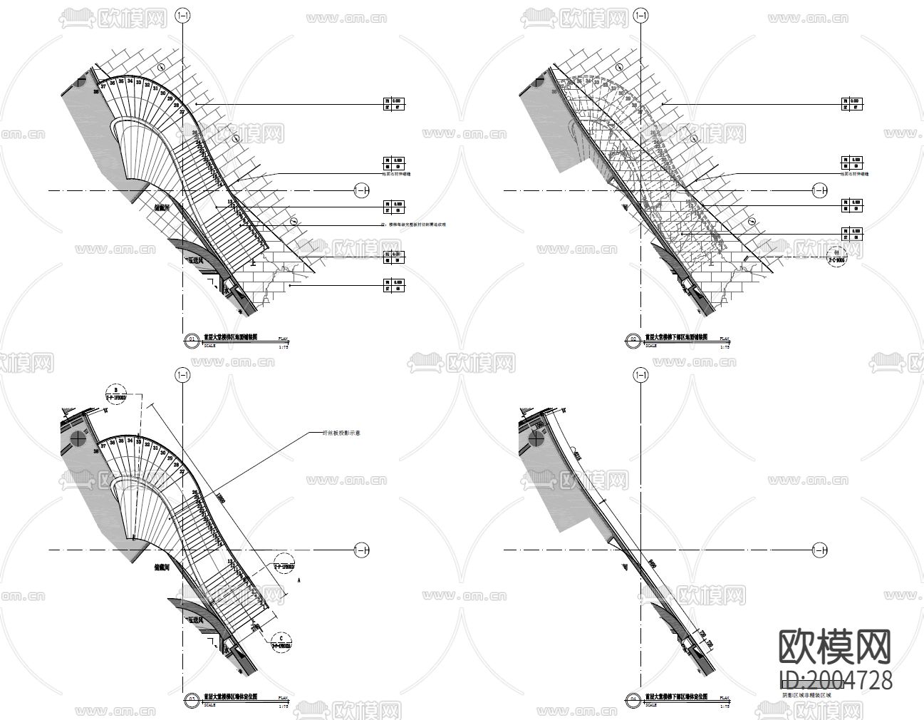 600㎡办公楼大堂cad施工图下载（渲染图8）