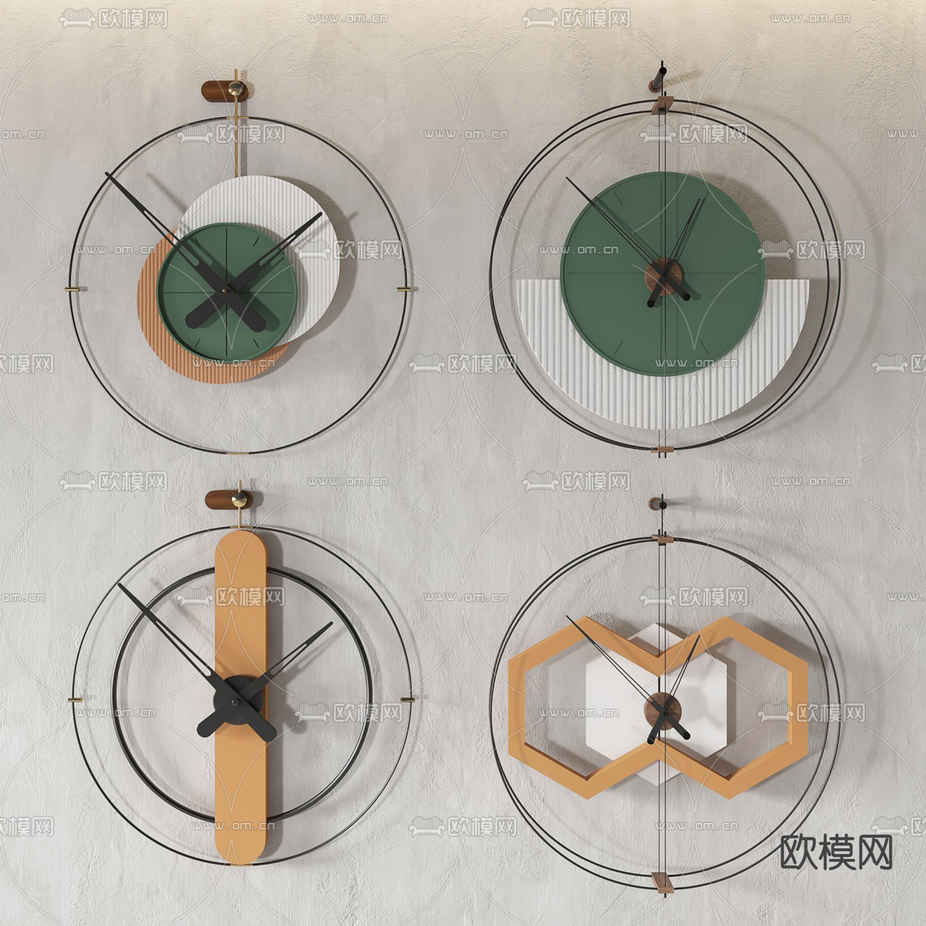 现代时尚挂钟3d模型下载