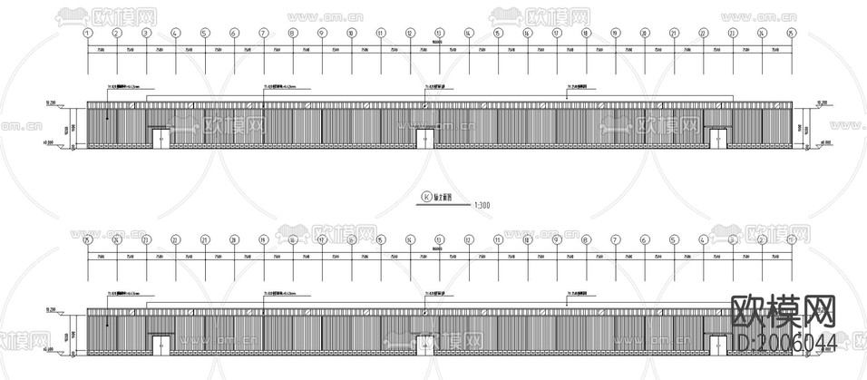 某公司63×180廠房工程CAD施工圖下載(渲染圖1)