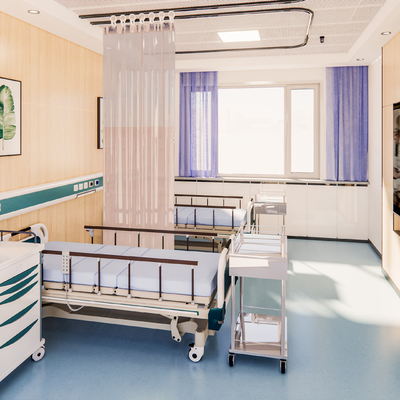  现代诊所病房su模型 