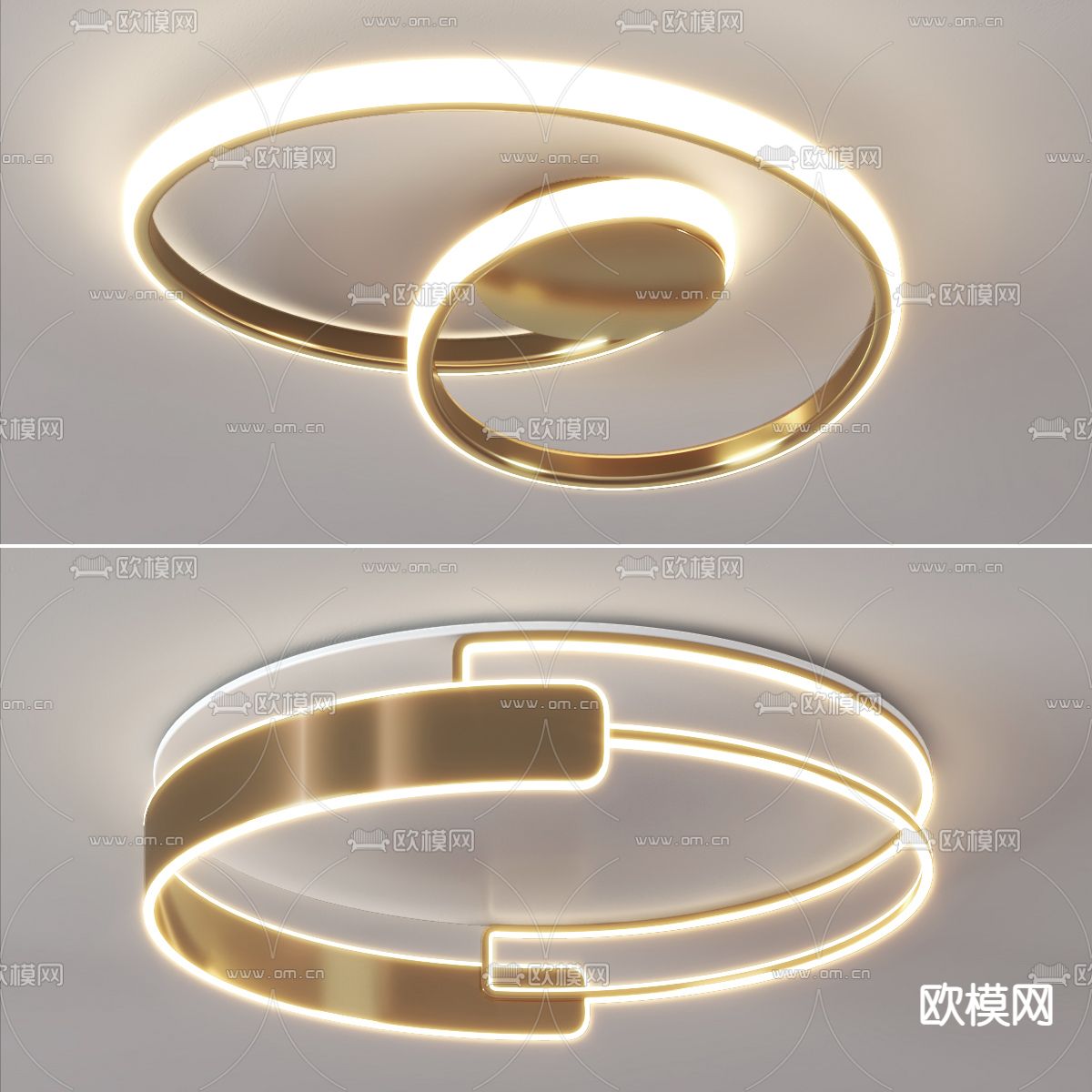 现代吸顶灯su模型下载（渲染图1）