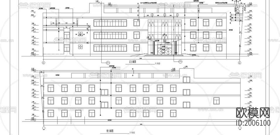 賓館全套建筑CAD施工圖下載(渲染圖3)