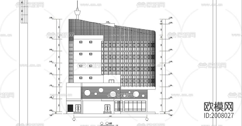 餐廳建筑cad施工圖下載(渲染圖1)