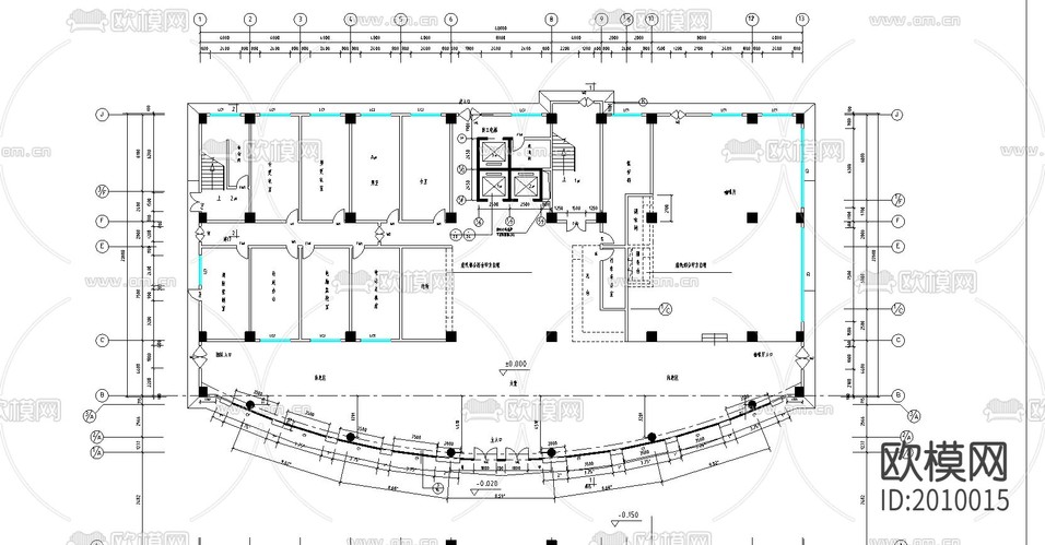 酒店建筑cad施工圖下載(渲染圖2)