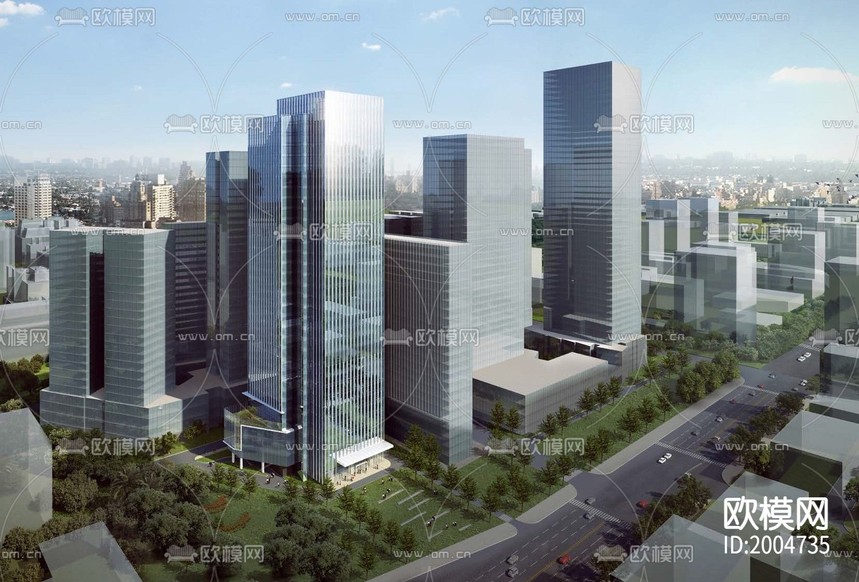 廣田總部大廈建筑cad施工圖下載(渲染圖3)