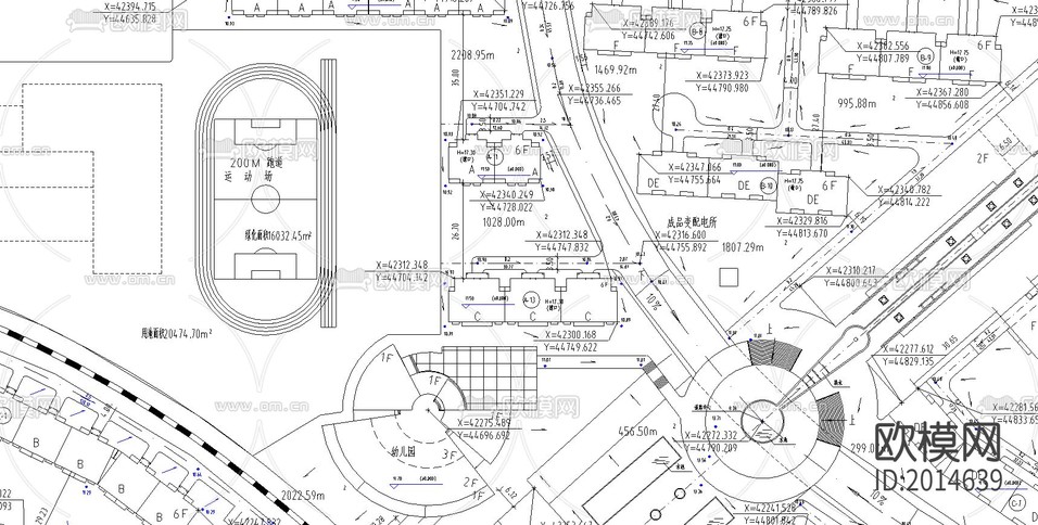 住宅小区景观规划cad施工图下载(渲染图1)