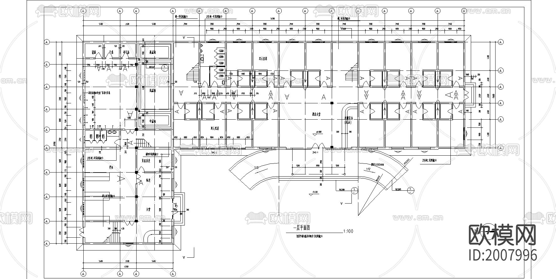 宾馆设计全套图下载（渲染图3）
