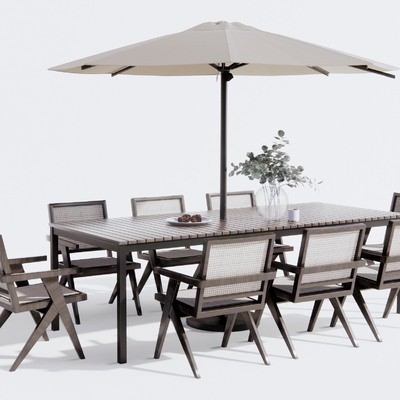  现代户外休闲桌椅su模型 