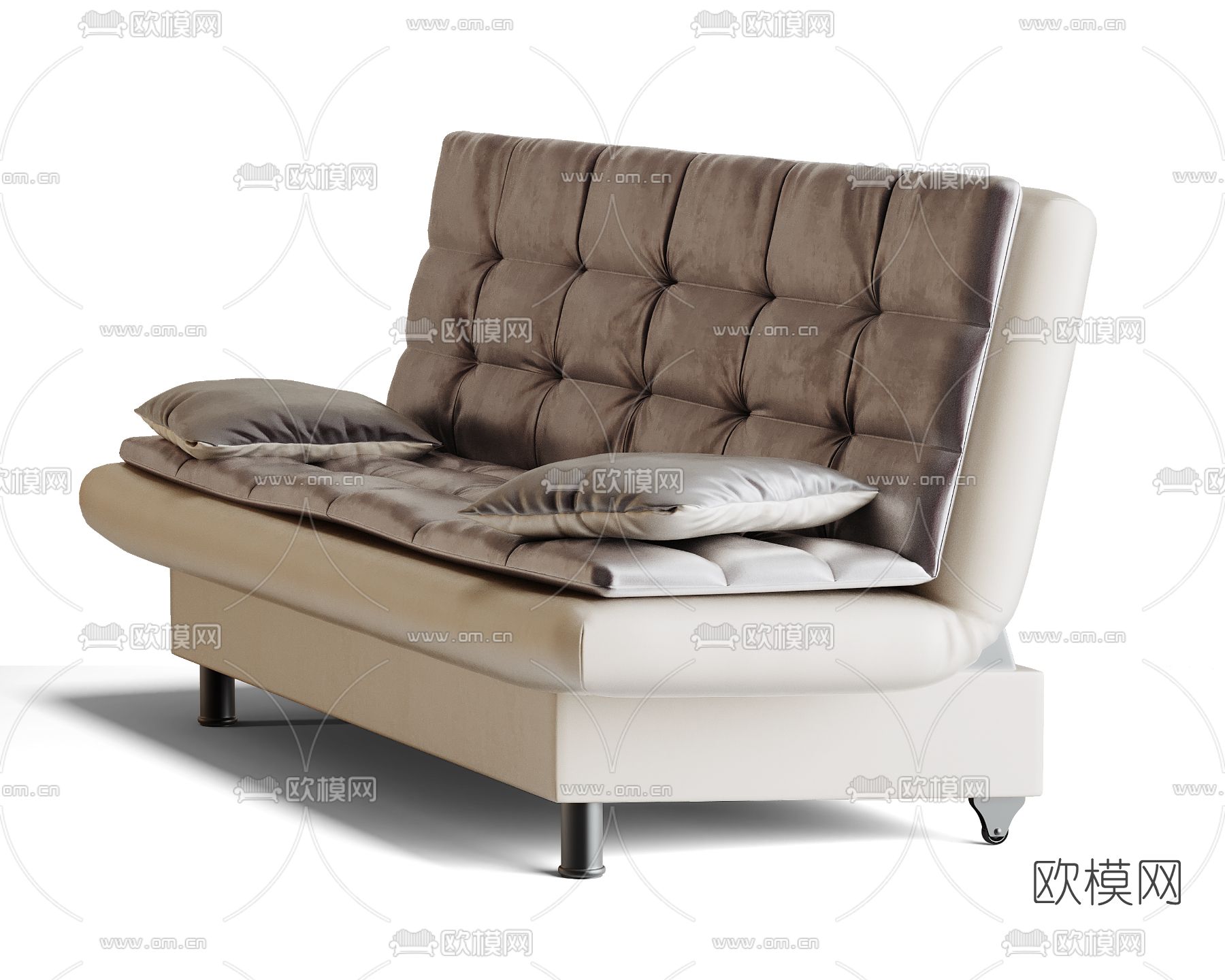 现代皮革双人沙发3d模型下载（渲染图2）
