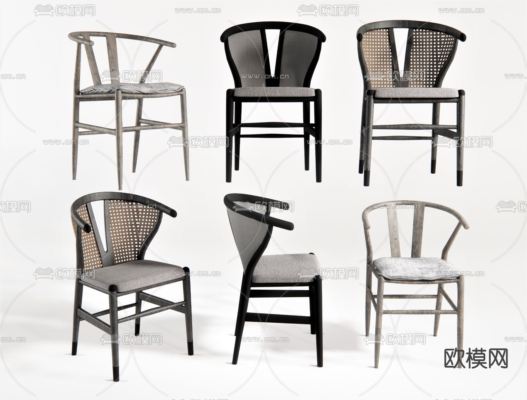 新中式休闲椅su模型下载（渲染图1）