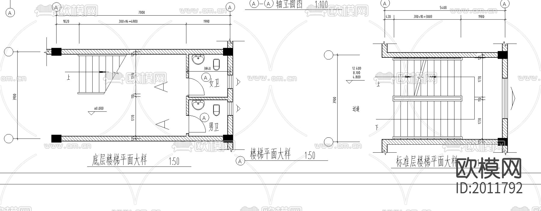 商务综合楼cad施工图下载（渲染图4）