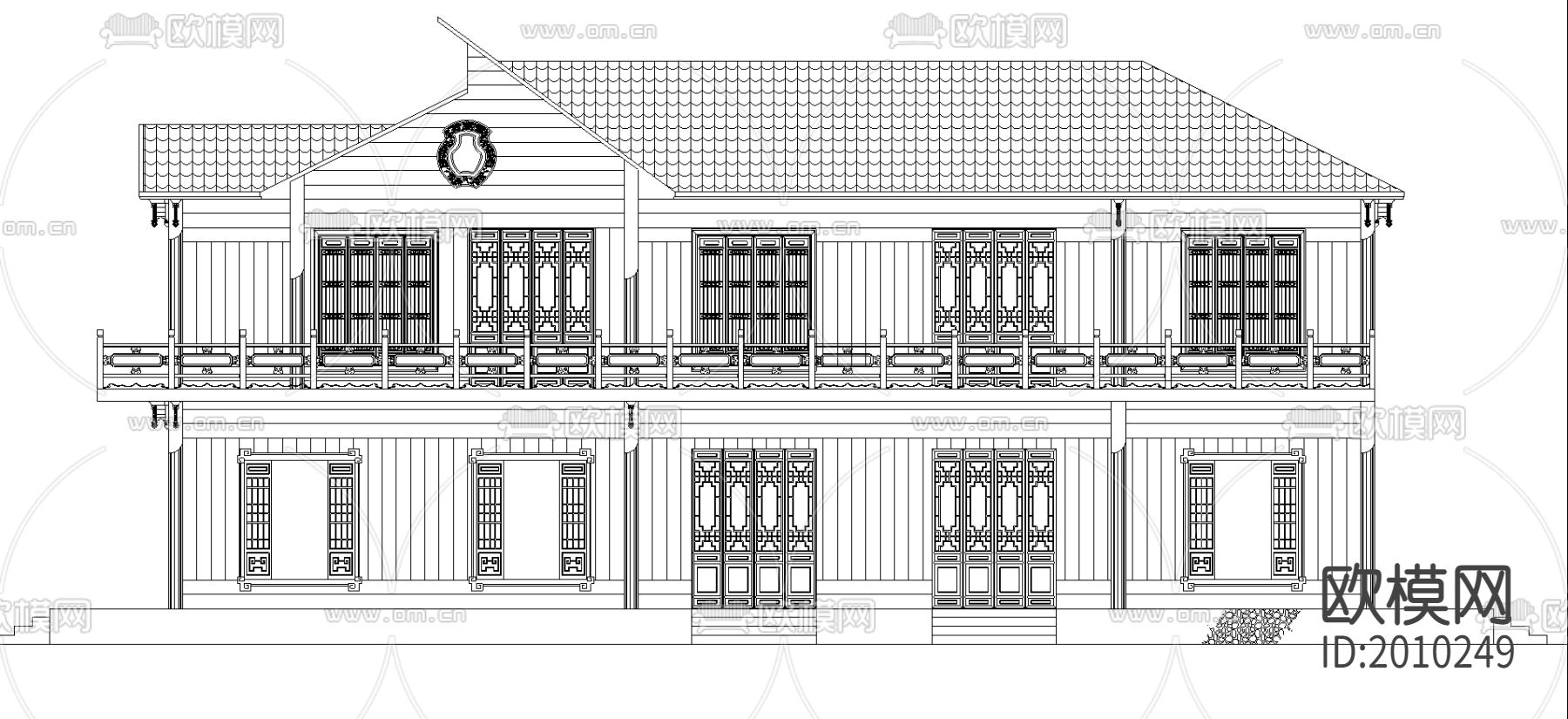 茶楼建筑cad施工图下载（渲染图1）
