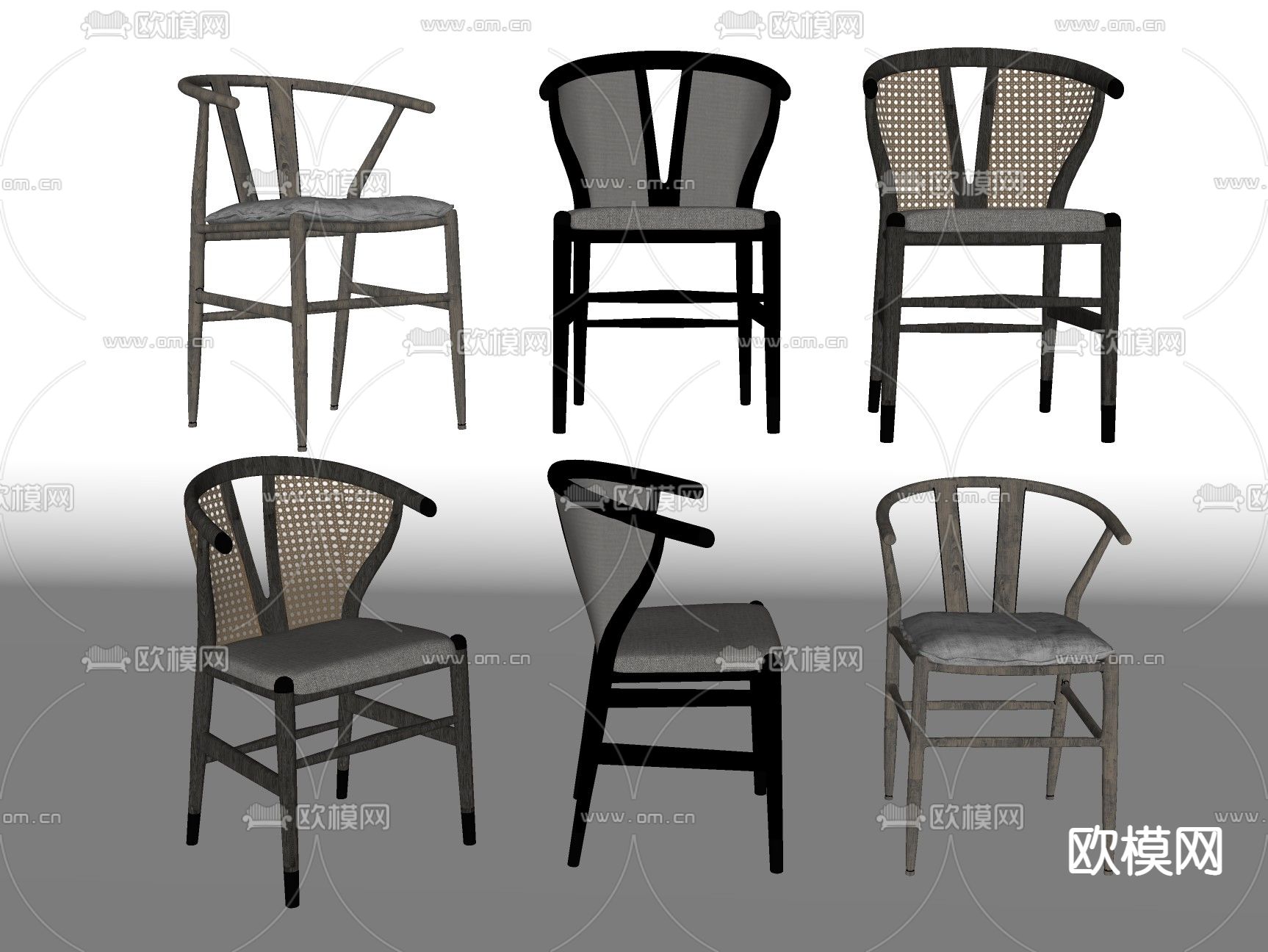 新中式休闲椅su模型下载（渲染图2）