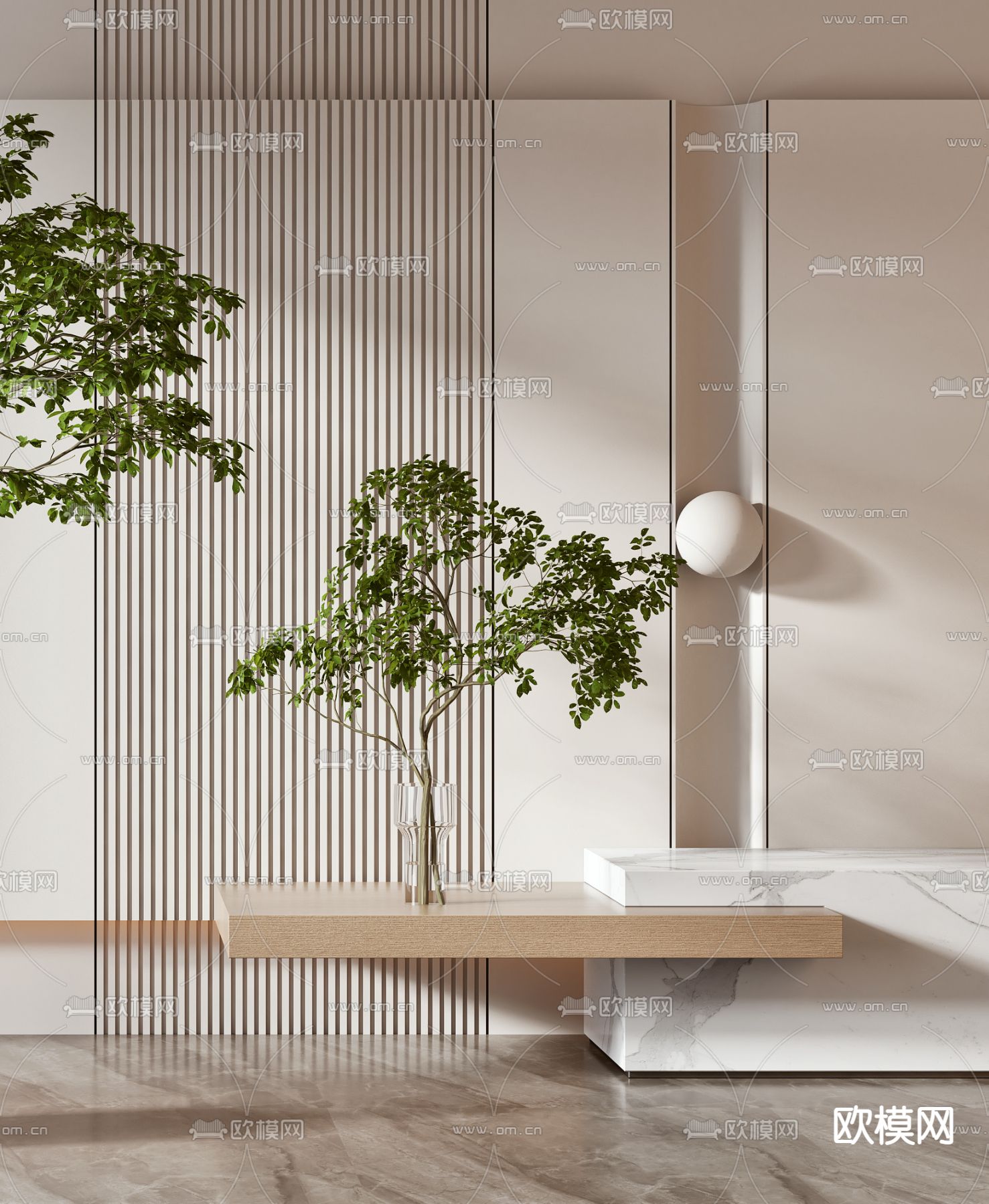 现代植物盆栽3d模型