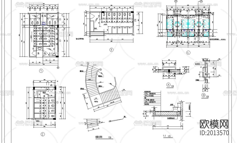 酒店建筑cad施工圖下載(渲染圖4)