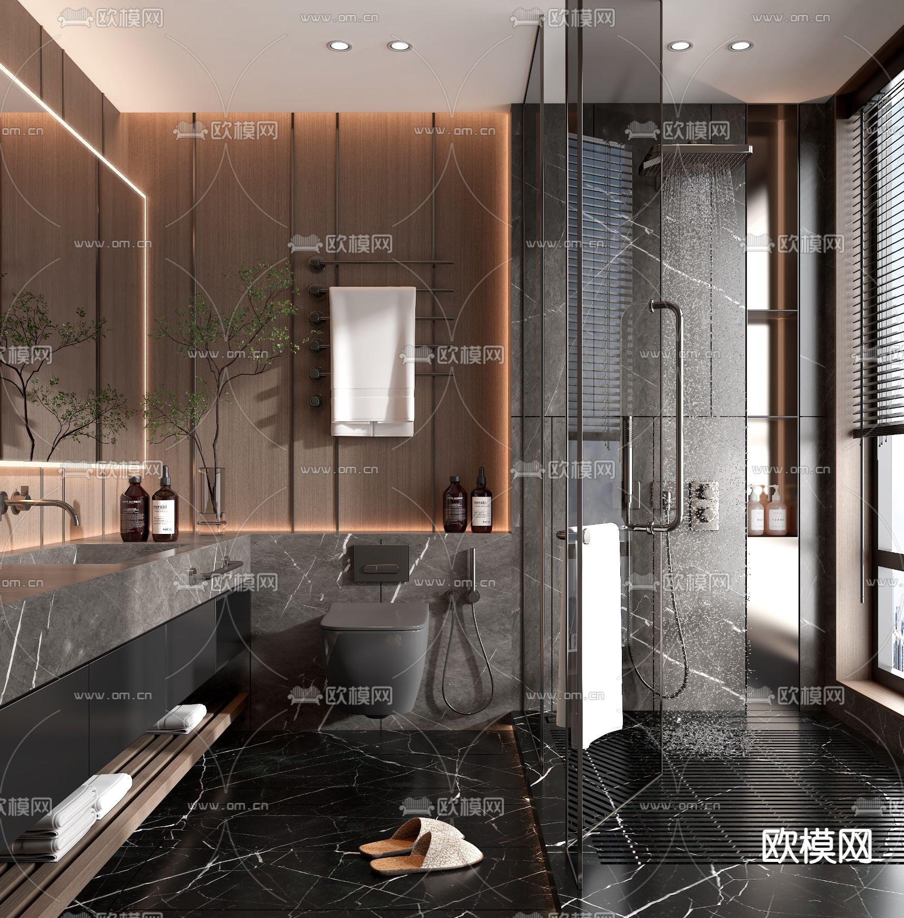 现代浴室卫生间su模型