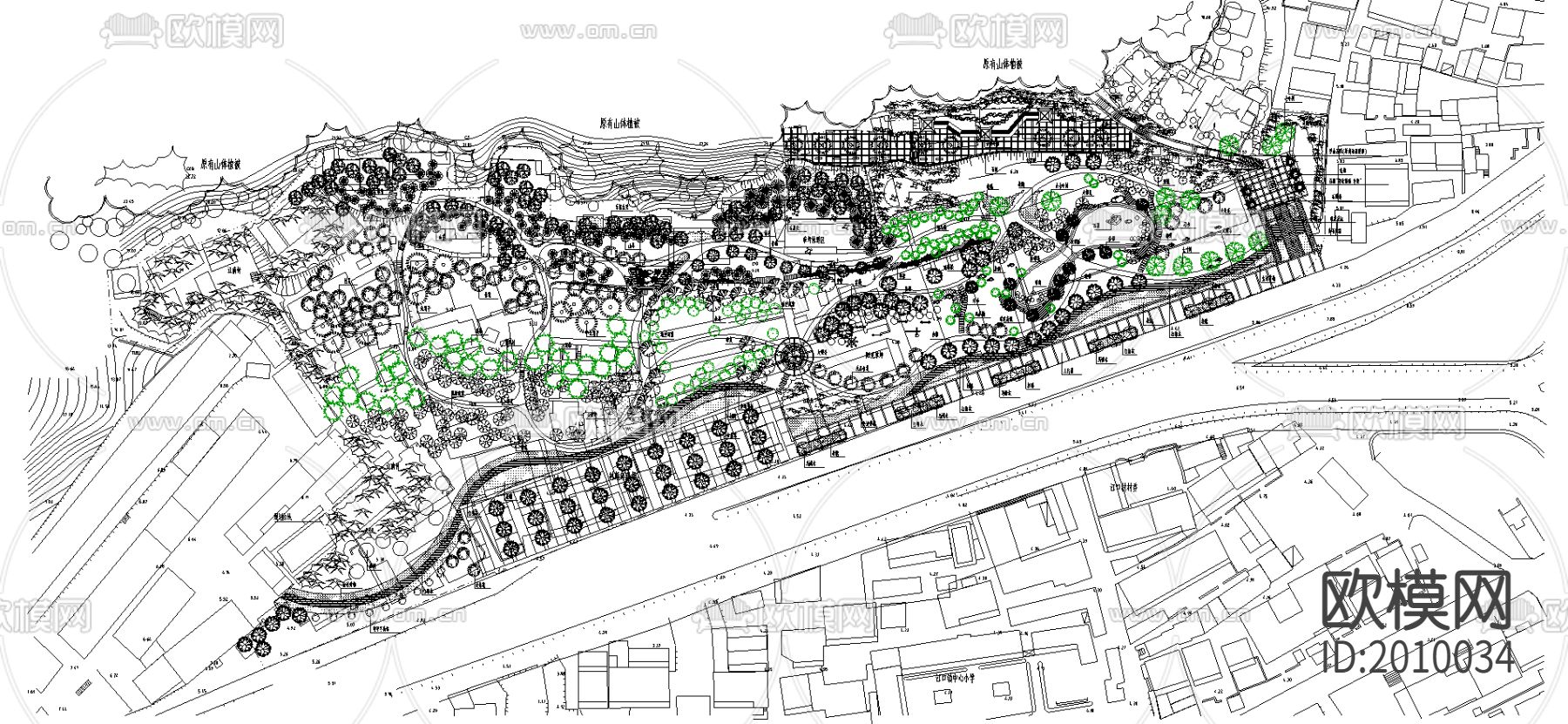 公园绿化cad施工图下载（渲染图1）