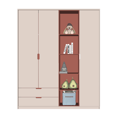  现代儿童衣柜su模型 