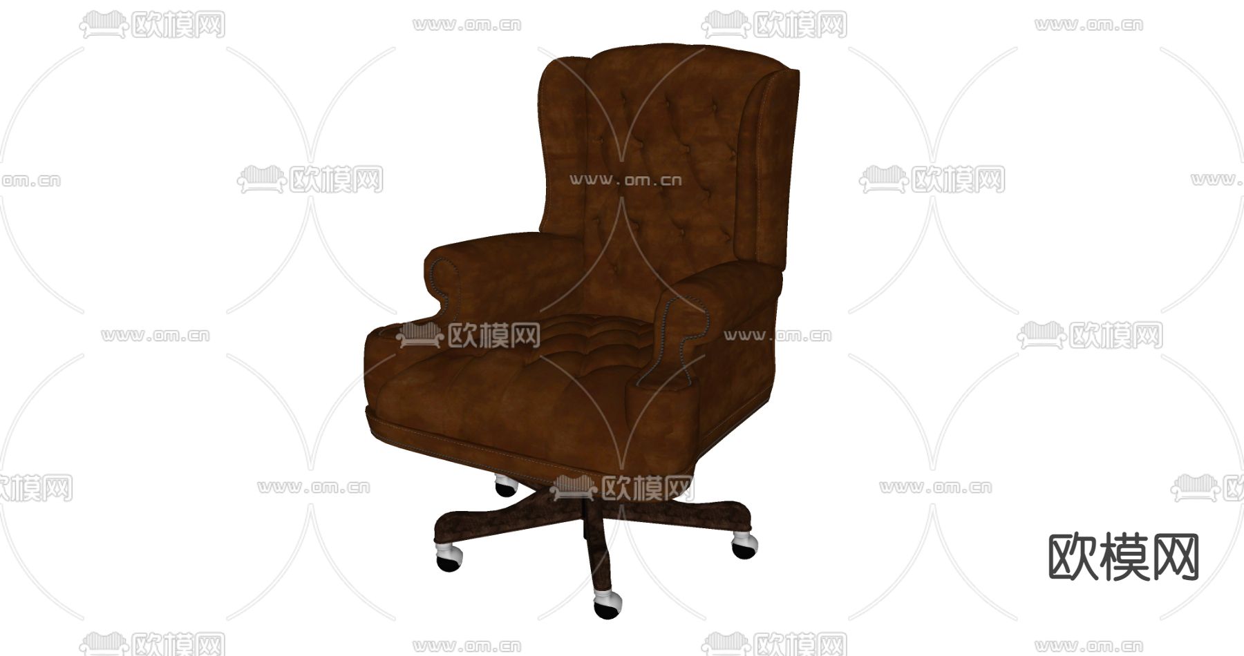 欧式皮革办公椅老板椅su模型下载（渲染图2）