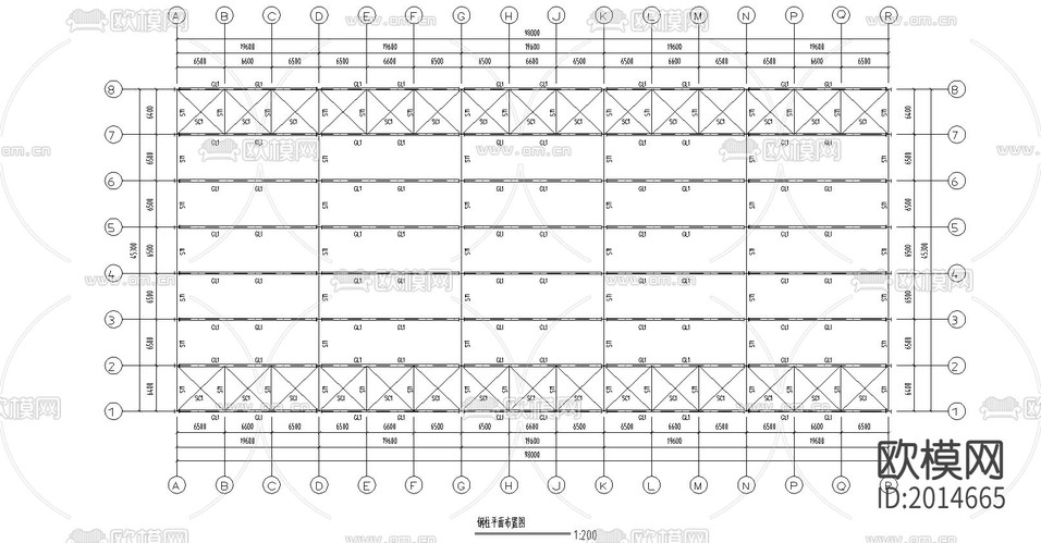 某钢结构工程建筑CAD施工图下载(渲染图2)