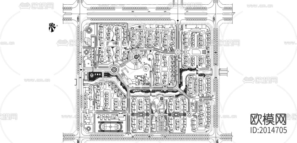 多層小區(qū)規(guī)劃圖CAD施工圖下載(渲染圖1)