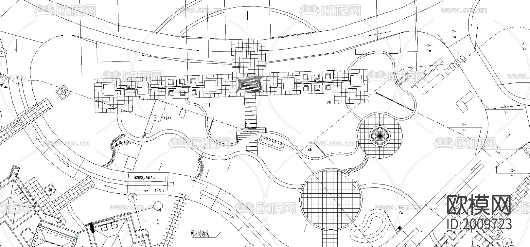 世纪村总图绿化cad施工图下载（渲染图1）