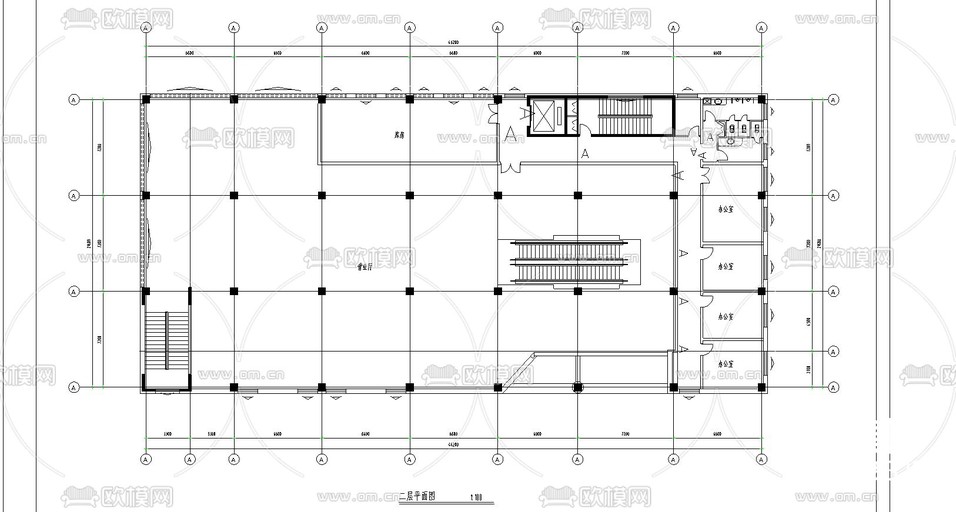 商場建筑cad施工圖下載(渲染圖2)