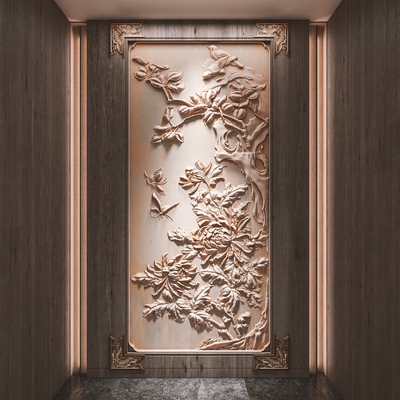 浮雕雕刻背景墙3d模型